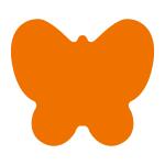 Ursus 19520016 Motivlocher mittel, Schmetterling, aus orangenem Kunststoff mit Metallstanze, Durchmesser ca. 25,4 mm, für Papierqualitäten von 160 220 g/qm, mit Druckknopffunktion