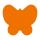 Ursus 19520016 Motivlocher mittel, Schmetterling, aus orangenem Kunststoff mit Metallstanze, Durchmesser ca. 25,4 mm, für Papierqualitäten von 160 220 g/qm, mit Druckknopffunktion