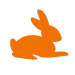 Ursus 19520023 Motivlocher mittel, Hase, aus orangenem Kunststoff mit Metallstanze, Durchmesser ca. 25,4 mm, für Papierqualitäten von 160-220 g/qm, mit Druckknopffunktion für eine einfache Handhabung