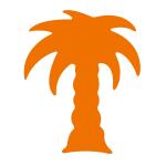 Ursus 19520034 Motivlocher mittel, Palme, aus orangenem Kunststoff mit Metallstanze, Durchmesser ca. 25,4 mm, für Papierqualitäten von 160-220 g/qm, mit Druckknopffunktion für eine einfache Handhabung