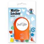 Ursus 19520048 Motivlocher mittel, Goldfisch, aus orangenem Kunststoff mit Metallstanze, Durchmesser ca. 25,4 mm, für Papierqualitäten von 160 220 g/qm, mit Druckknopffunktion