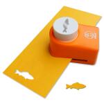 Ursus 19520048 Motivlocher mittel, Goldfisch, aus orangenem Kunststoff mit Metallstanze, Durchmesser ca. 25,4 mm, für Papierqualitäten von 160 220 g/qm, mit Druckknopffunktion