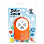 Ursus 19520051 Motivlocher mittel, Herzblatt, aus orangenem Kunststoff mit Metallstanze, Durchmesser ca. 25,4 mm, für Papierqualitäten von 160-220 g/qm, mit Druckknopffunktion