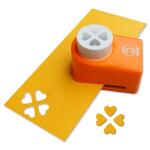 Ursus 19520051 Motivlocher mittel, Herzblatt, aus orangenem Kunststoff mit Metallstanze, Durchmesser ca. 25,4 mm, für Papierqualitäten von 160-220 g/qm, mit Druckknopffunktion