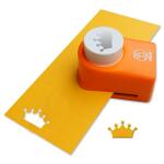Ursus 19520053 Motivlocher mittel, Krone, aus orangenem Kunststoff mit Metallstanze, Durchmesser ca. 25,4 mm, für Papierqualitäten von 160-220 g/qm, mit Druckknopffunktion für eine einfache Handhabung