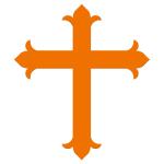 Ursus 19520054 Motivlocher mittel, Kreuz, aus orangenem Kunststoff mit Metallstanze, Durchmesser ca. 25,4 mm, für Papierqualitäten von 160-220 g/qm, mit Druckknopffunktion für eine einfache Handhabung