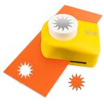 Ursus 19540005 Motivlocher groß, Sonne, aus gelbem Kunststoff mit Metallstanze, Durchmesser ca. 38,1 mm, für Papierqualitäten von 160-220 g/qm, mit Druckknopffunktion für eine einfache Handhabung