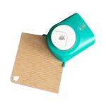 Ursus 19620025 Motivlocher klein, Tannenbaum, aus grünem Kunststoff mit Metallstanze, Durchmesser ca. 16 mm, für Papierqualitäten von 160-220 g/qm, mit Druckknopffunktion für eine einfache Handhabung