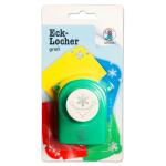 Ursus 19640027 Locher groß, Schneeflocke, aus grünem Kunststoff mit Metallstanze, mit Druckknopffunktion für eine einfache Handhabung, zum Abrunden der Ecken