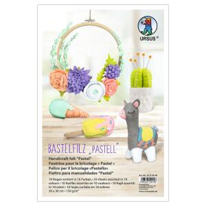 Ursus BASTELFILZ "PASTELL"150G.20x30CM,10BG.10FARBEN