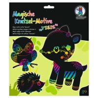 Ursus 24540003F Magische Kratzel-Motive Tiere, schwarz,...