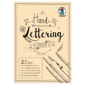 Ursus 24929210 - Handlettering Paper, Creme, DIN A5, 210 g/qm, 25 Blatt Tonkarton, ideale Grundlage zum individuellen Gestalten von Buchstaben
