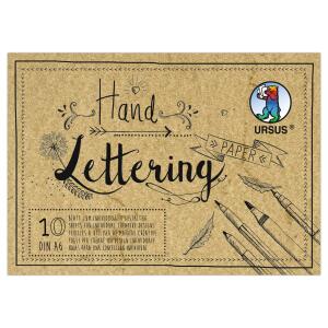 Ursus 24936410 - Handlettering Paper, Elefantenhaut im Farbton Chamois, DIN A6, 190 g/qm, 10 Blatt, ideale Grundlage zum individuellen Gestalten von Buchstaben, Creme