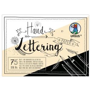 Ursus 24946499 - Handlettering Paper, Colour Mix, DIN A6, 200 + 210 g/qm, 75 Blatt Tonkarton in Weiß, Creme und Schwarz, ideale Grundlage zum individuellen Gestalten von Buchstaben, bunt