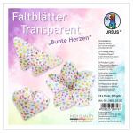 Ursus 38065502 - Transparentpapier-Faltblätter Bunte Herzen, 50 Faltblätter 15 x 15 cm, einseitig bedruckt, zum Basteln und Falten von Figuren, Sternen und Fensterbildern