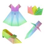Ursus 38065503 - Faltblätter Transparent "Regenbogen Pastell" 115 g/m², 50 Faltblätter 15 x 15 cm, einseitig bedruckt