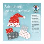Ursus 38075599F Faltblätter Nordic Christmas, ca. 15 x 15 cm, 120 Blatt quadratisches Faltpapier mit 10 verschiedenen weihnachtlichen Motiven, beidseitig Bedruckt, bunt