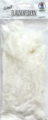 Ursus 39620000 Flauschfedern weiß, ca. 10-15 cm lang, 10 g, zum Basteln von Masken, Traumfängern und Anderen Accessoires