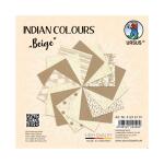 Ursus 41256101 Indian Colours Beige, mit 10 Naturpapier und 5 Blatt Packpapier, gerippt, einseitig Bedruckt, mit Metall-Effekt und Glitter veredelt