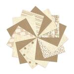 Ursus 41256101 Indian Colours Beige, mit 10 Naturpapier und 5 Blatt Packpapier, gerippt, einseitig Bedruckt, mit Metall-Effekt und Glitter veredelt