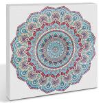 Ursus 43520001F - Diamond Painting Mandala Set 1, Bastelset mit Steinchen in hellblau, rot und gelb, 1 Leinwand 30 x 30 x 1,5 cm