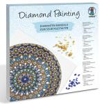 Ursus 43520002F - Diamond Painting Mandala Set 2, Bastelset mit Steinchen in blau, weiß und gelb, 1 Leinwand 30 x 30 x 1,5 cm