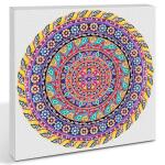 Ursus 43520004F - Diamond Painting Mandala Set 4, Bastelset mit Steinchen in gelb, lila und pink, 1 Leinwand 30 x 30 x 1,5 cm