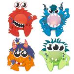 Ursus 57340001F Paper Illuminies Little Monsters, Kreativ-Set für Kinder zum Basteln von 4 monstermäßigen Mini-Lichtern, inkl. vorgestanzte Teile und Anleitung, bunt