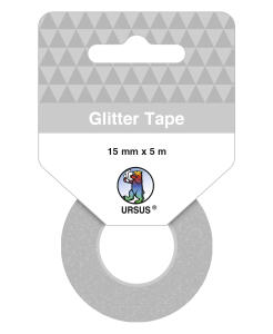 Ursus 59060003F Glitter Tape, Rolle 15 mm x 5 m, silber