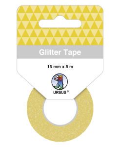 Ursus 59060005F Glitter Tape, Rolle 15 mm x 5 m, gold