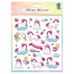 Ursus 59540001F - Glitzer-Sticker Fun I, 4 Stickerbögen mit 151 selbstklebenden Aufklebern in verschiedenen Motiven, ca. 0,8-5,3 cm groß, teilweise folienveredelt oder beglittert, bunt