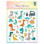 Ursus 59540002F - Glitzer-Sticker Fun II, 4 Stickerbögen mit 138 selbstklebenden Aufklebern in verschiedenen Motiven, ca. 1-5,3 cm groß, teilweise folienveredelt oder beglittert, bunt