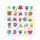Ursus 59540005F - Glitzer-Sticker Fun V, 4 Stickerbögen mit 150 selbstklebenden Aufklebern in verschiedenen Motiven, ca. 0,8-4,5 cm groß, teilweise folienveredelt oder beglittert, bunt