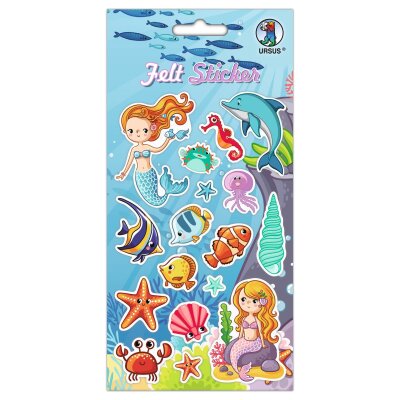Ursus 59550003 - Filz Sticker "Ocean", 17 Stück auf einem Bogen