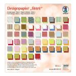 Ursus 71800099 - Design-Papier "Retro", Mix mit 50 Blatt beidseitig bedrucktem Motiv-Papier, 190 g/m², 30,5 x 30,5 cm, Vorder- und Rückseite jeweils unterschiedlich bedruckt