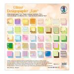 Ursus 71860099 - Glitter Design-Papier "Fun", Mix mit 40 Blatt beidseitig bedrucktem Motiv-Papier, 190 g/m², 30,5 x 30,5 cm, Vorder- und Rückseite jeweils unterschiedlich bedruckt
