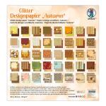 Ursus 71890099 - Glitter Design-Papier "Autumn", Mix mit 40 Blatt beidseitig bedrucktem Motiv-Papier, 190 g/m², 30,5 x 30,5 cm, Vorder- und Rückseite jeweils unterschiedlich bedruckt
