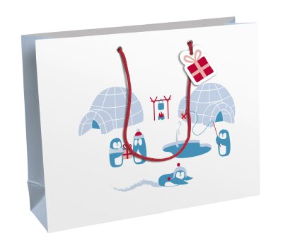 Clairefontaine Eurowrap Clairefontaine X-30912-6C – Pinguine, Einkaufstasche, 37,3 x 11,8 x 27,5 cm