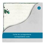 Clairefontaine Clairefontaine 115521C Korrespondenzset Hedera, gekörntes Papier, 5 Karten 13,5 x 13,5 cm sortiert + 5 Umschläge 14 x 14 cm, Elfenbeinperle, 1 Set