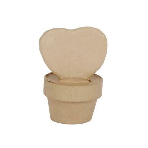 Clairefontaine Décopatch HD079C - Träger aus Pappmaché, Minipflanze Herz 8,5x7x12cm, 1 Stück