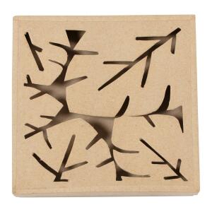 Clairefontaine Décopatch BT075C - Schachtel aus Pappmaché, Pflanze quadratisch 17x17x3cm, ideal für die Deko zu Hause, 1 Stück
