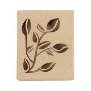 Clairefontaine Décopatch BT077C - Schachtel aus Pappmaché, Pflanze rechteckig 15x12x3cm, ideal für die Deko zu Hause, 1 Stück
