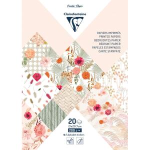 Clairefontaine Block A4 20Bl bedruckt Blumen