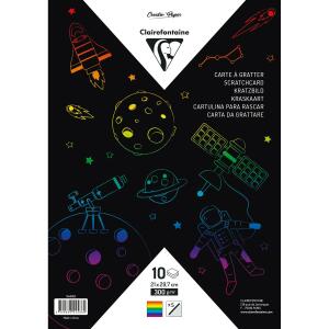 Clairefontaine Kratzbild 10Bl A4 300g Regenbogen