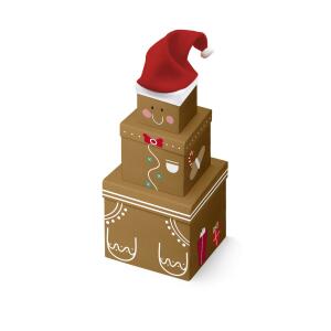 Clairefontaine Clairefontaine X-31088-BXC – Lebkuchen-Set, quadratisch, 3 Stück