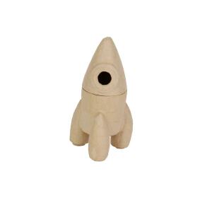 Clairefontaine Décopatch BT074C - Schachtel aus Pappmaché, Rakete 11,5x11,5x22,5 cm, 1 Stück