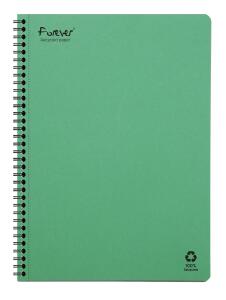Exacompta Forever 68402C Spiralblock, 100 % recycelt, A4, 21 x 29,7 cm, 120 Seiten, herausnehmbar, kleine Karos, Recyclingpapier, Weiß, 90 g