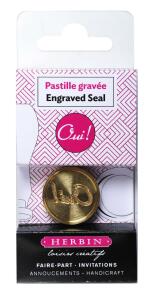 Herbin Herbin 40473T - Siegelplatte aus Messing, mit Motiv, zum Anschrauben an Holzgriffe, Oui