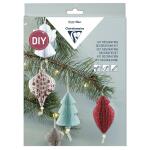 Clairefontaine Clairefontaine 97709C - Set Dekoration, Weihnachten Cozy, 10 Weihnachtskugeln aus Papier 20,5x1 ,5x30cm