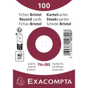Exacompta Karteikarten A7 dots 100St/Pkg weiss